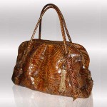 Luxury brown python tote