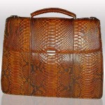 Python leather briefcase