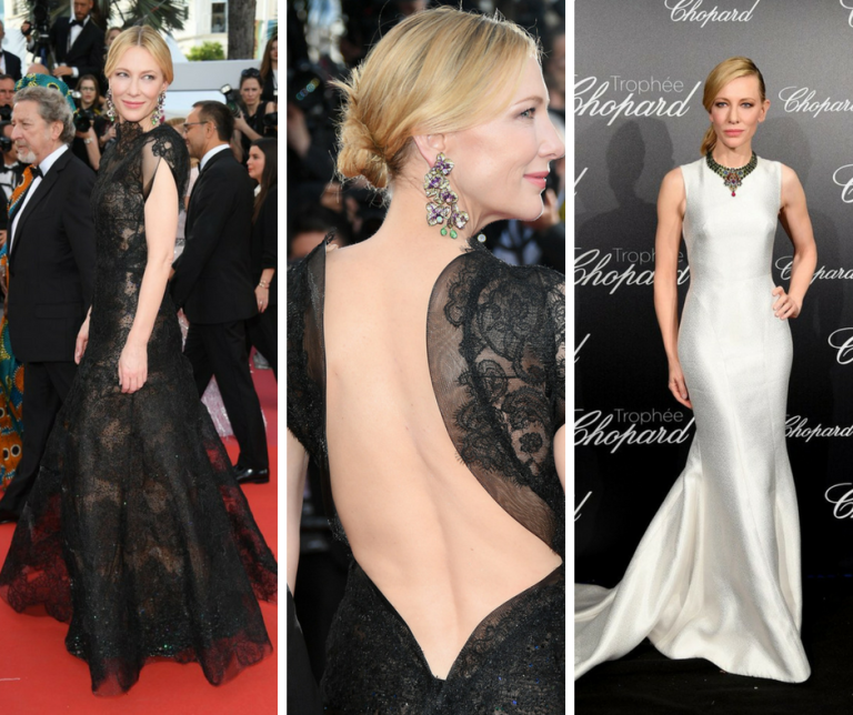 Giorgio Armani and Prada on Cate Blanchett at Festival de Cannes 2018