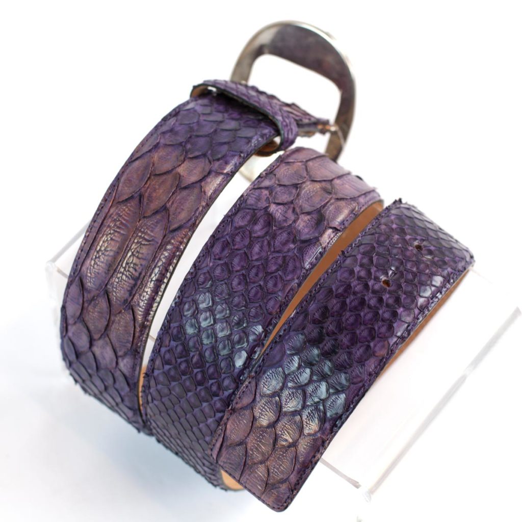 Color of the year 2018, belt in genuine python leather GLENI