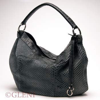 Luxury anaconda leather handbag hobo