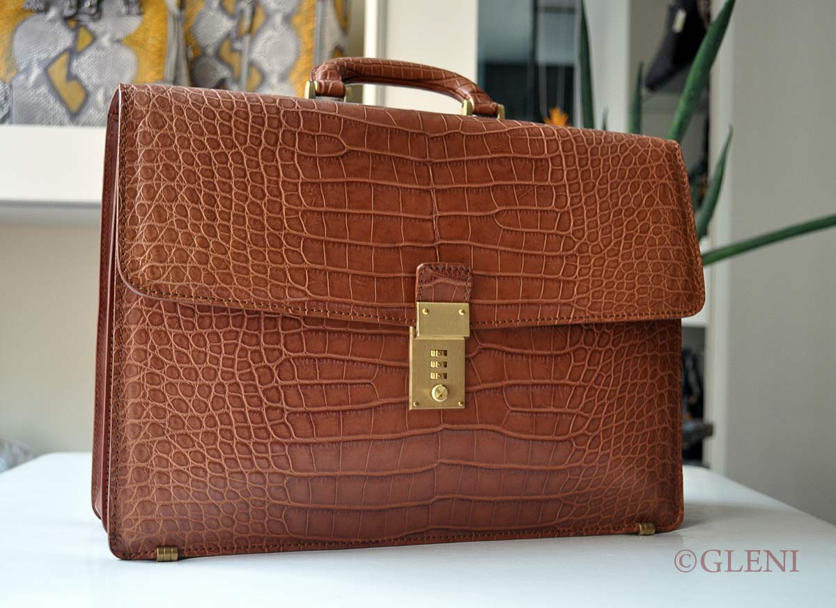 Alligator briefcase handbag