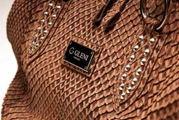 Luxury handbag hobo in anaconda leather