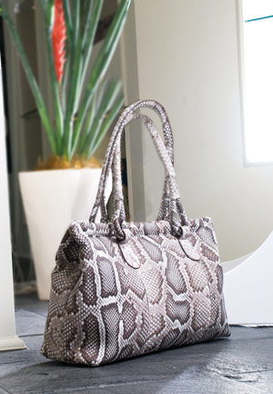 Luxury python skin handbag