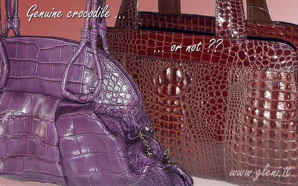 Genuine crocodile handbag or stamped leather?