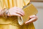 Gold color of handbags