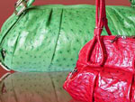 Ostrich leather handbags